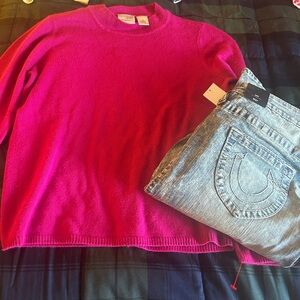 BEAUTIFUL VINTAGE PINKLADY SWEATER BERRY COLOR